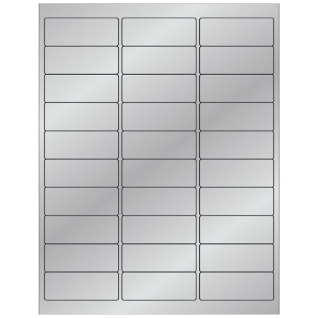 Bsc Preferred 2 5/8 x 1'' Silver Foil Rectangle Laser Labels, 3000PK BUY00019373